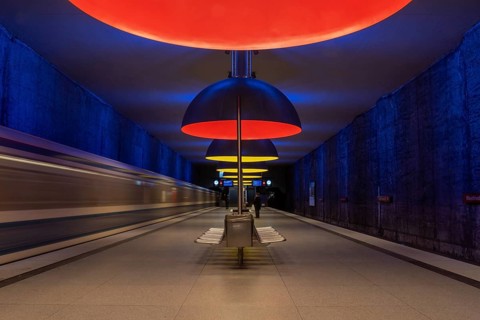 MUNICH, Germany, JANURAY 01, 2023, Scenic subway station Westfriedhof in Munich, Bavaria, Germany,