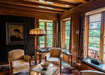 Uccle, Brussels/ Belgium, 05 24 2018: Atr nouveau luxury interior of the Van Buuren museum
