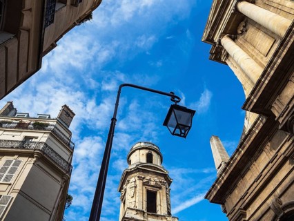 View of the Saint-Sulpice church in Paris, France, Europe