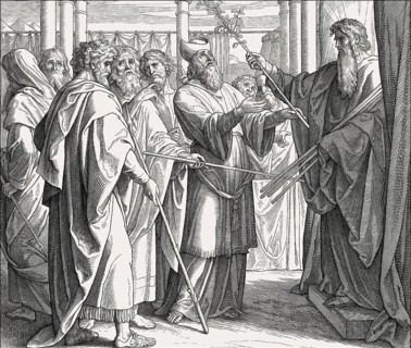 The Blossoming of Aaron's Rod, Old Testament, by Julius Schnorr von Carolsfeld, 1860