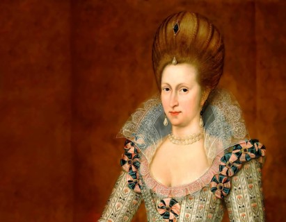 Anne of Denmark, 1574 - 1619, wife of James VI and I, James Charles Stuart, 1566 – 1625, King of