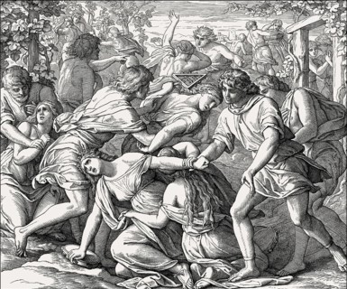 Benjaminites Seize Wives from Shiloh, Old Testament, by Julius Schnorr von Carolsfeld