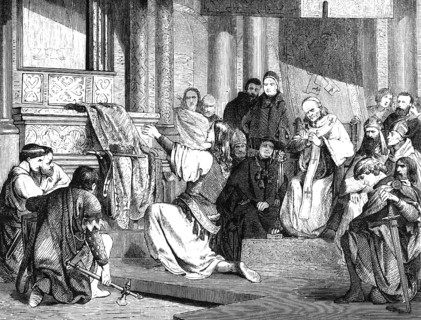 Liutprand, King of the Lombards from 712 to 744, at Saint Peter's tomb