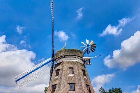 Typical Dutch windmill in Banzkow in Germany
