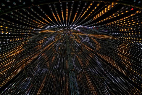 Inside the illumi tree, light show, City of Laval, Province of Quebec, Canada, North America