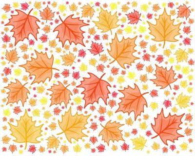 Maple leaf red and yellow autumn themed modern seamless repeating design