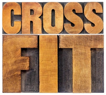 Crossfit word abstract - isolated text in letterpress wood type