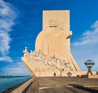 Monument to Discoveries or Padrao dos Descobrimentos to Age of Exploration, shaped as ship woth