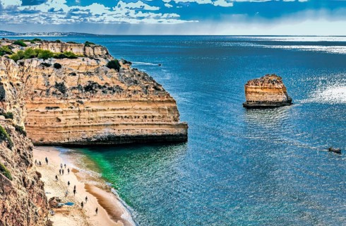 Portugal, Algarve, Cliffs of Praia da Marinha, Europe