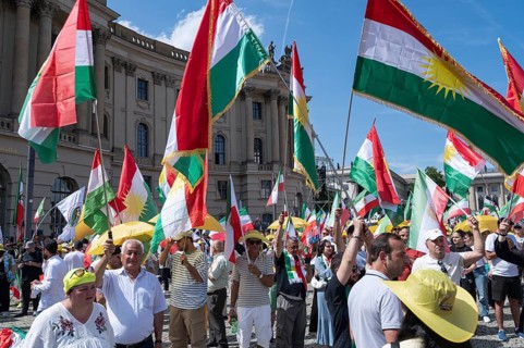29.06.2024, Berlin, Germany, Europe, Thousands of Iranian exiles protest under the slogan, Europe