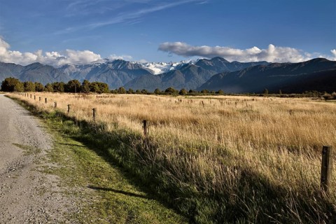 Fox Glacier New Zealand Rural dirt road Southern Alps