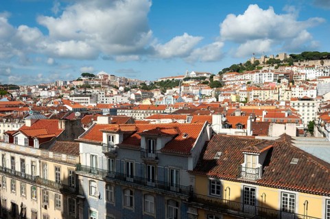 11.06.2018, Lisbon, Portugal, Europe, View of the historical centre Baixa of the Portuguese capital