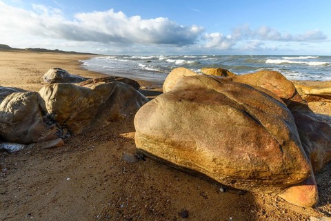 Coastline of the Atlantic coast near Les Sables d'Olonne. France