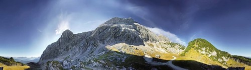 360° panorama of the Alpspitze, Garmisch-Partenkirchen, Bavaria, Germany 360° panoramic of the
