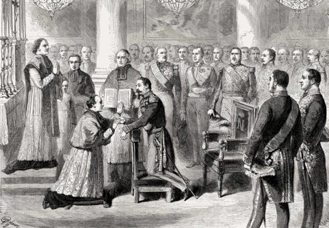 Georges Darboy, archbishop of Paris, takes the oath to Napoleon III, Paris, France, Europe