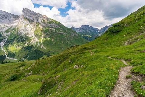 Fantastic hike in the Lechquellen Mountains in Vorarlberg Austria near Lech, Warth, Bludenz