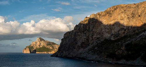 Islet of Es Colomer from Cala Boquer, Pollença, Majorca, Spain, Europe