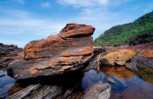Rugged rocky coast, South Africa, Tsitsikamma National Park, Otter trail, Africa