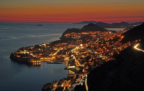 Croatia, Dubrovnik, twilight, Dalmatia, Europe