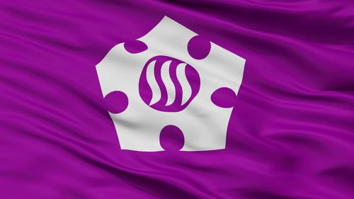 Tachikawa City Flag, Country Japan, Tokyo Prefecture, Closeup View