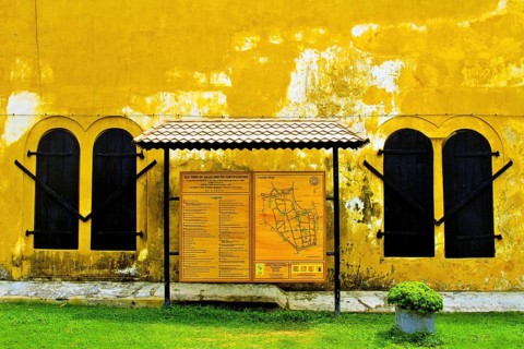 Guide map of Dutch fort, Galle, Sri Lanka, Asia