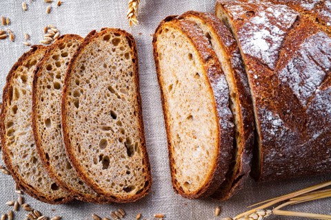 Delicious mixed rye bread, also known as grey bread
