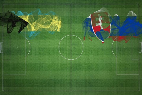Bahamas vs Slovakia Soccer Match, national colors, national flags, soccer field, football game,