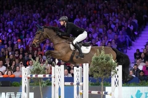 Daniel Coyle of Ireland competes in 1.60m FEI Jumping World Cup at Jumping Amsterdam in Amsterdam,