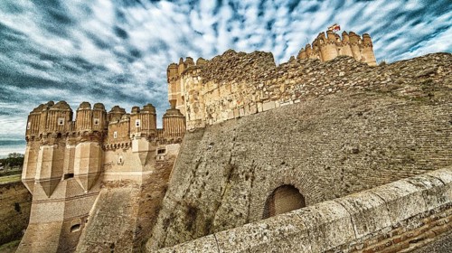 Castle of Coca, 15th Century Gothic Mudejar Style, Spanish Mudejar Brickwork, Village of Coca,