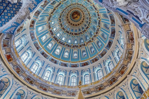Interior of Resurrection Cathedral in New Jerusalem Monastery, Russia, Europe