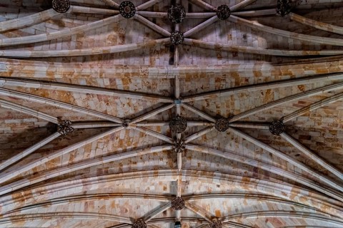Zamora, Spain, April 7, 2023: Interior view of the Church of San Pedro y San Ildefonso. Directly