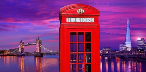 London photomount with telephone box and Icon landmarks