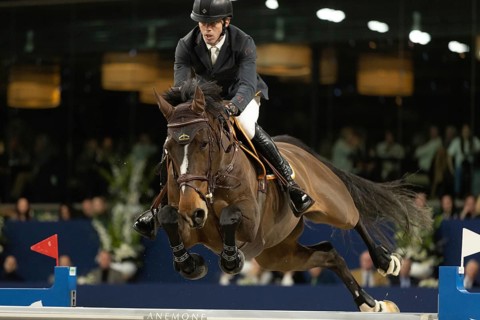 Harrie Smolders of Netherlands competes in 1.60m FEI Jumping World Cup at Jumping Amsterdam in