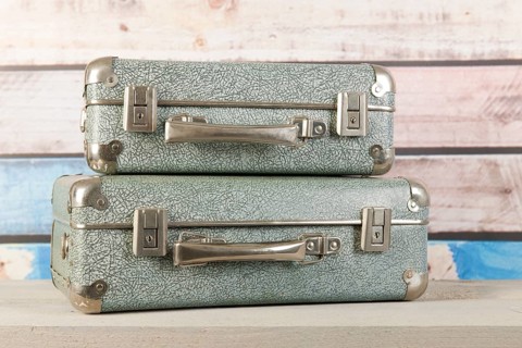 Vintage travel with old suitcases