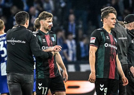 Football 2nd Bundesliga, Hertha BSC Berlin, 1.FC Magdeburg from left Christian Titz 1.FC Magdeburg,