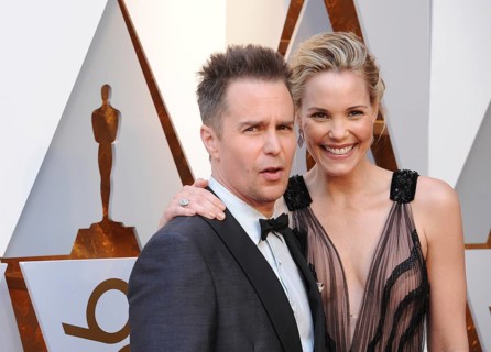 Leslie Bibb and Sam Rockwell at the 90th Annual Academy Awards held at the Dolby Theatre in