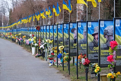 Memorial plaques to the soldiers killed, Hajssyn, Vinnytsia oblast, Ukraine, Europe