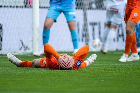 LUBIN, POLAND - MARCH 31, 2025: Football match between KGHM Zaglebie Lubin vs Rakow Czestochowa.