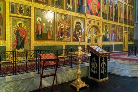 The iconostasis in Cathedral of the Annunciation in the Kremlin of Kazan, Russia, Europe