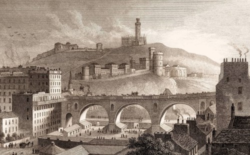 North Bridge, Calton Hill, from the Bank of Scotland, Edinburgh, Scotland, 19th century, from