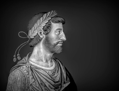 Hadrian or Publius Aelius Hadrianus Augustus, 76 - 138, Roman emperor, digitally edited