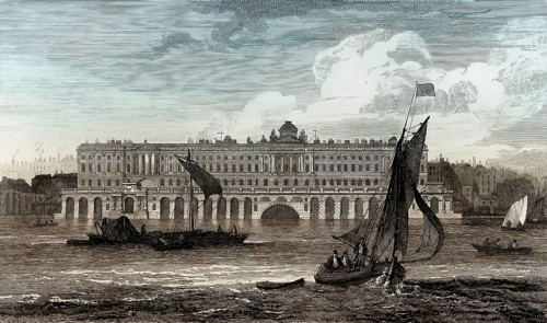 Somerset House, from River Thames, Westminster, London, UK