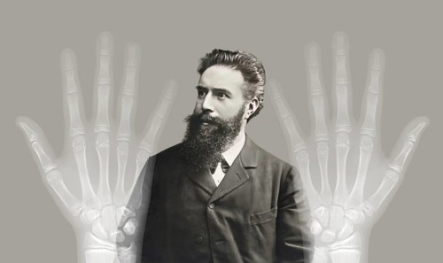 Portrait of Wilhelm Conrad Röntgen, 1845 – 1923, German mechanical engineer and physicist,