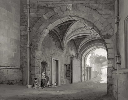 Norman Gate at Windsor Castle, 1767, royal residence at Windsor, Berkshire, England, UK, after Paul
