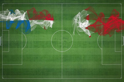 Panama vs Bahrain Soccer Match, national colors, national flags, soccer field, football game,