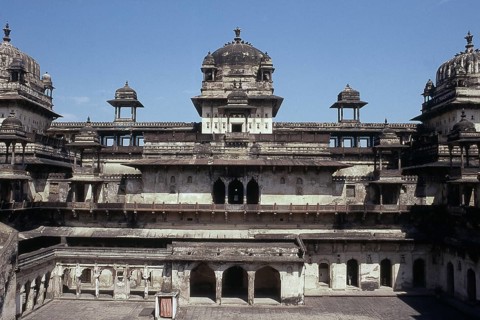 Structure of Jahangir Mahal, Orchha, Madhya Pradesh, India, Asia
