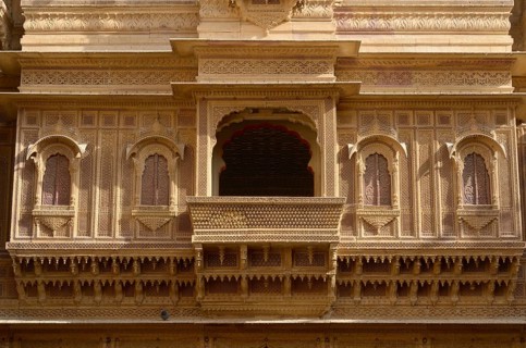 Balcony in Haveli, Jaisalmer, Rajasthan, India, Asia
