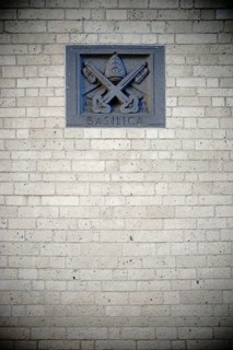 Cologne, Germany - November 24, 2016: The coat of arms of St. Kunibert Basilica embedded in the