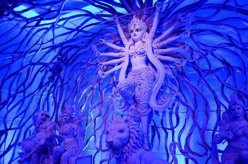 Idol of Goddess on Durga Puja festival, Kolkata, West Bengal, India, Asia