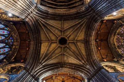 Glasgow, UK, December 6, 2023: Interior View of Glasgow Cathedral. Scotland, UK. Vaults